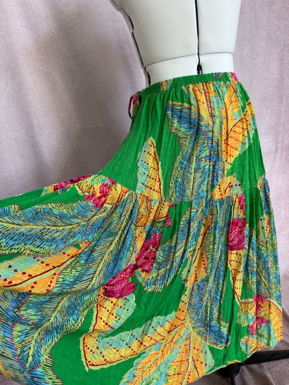 Cynthia Rowley L Green Tropical Wrap Skirt - Picture 5 of 6
